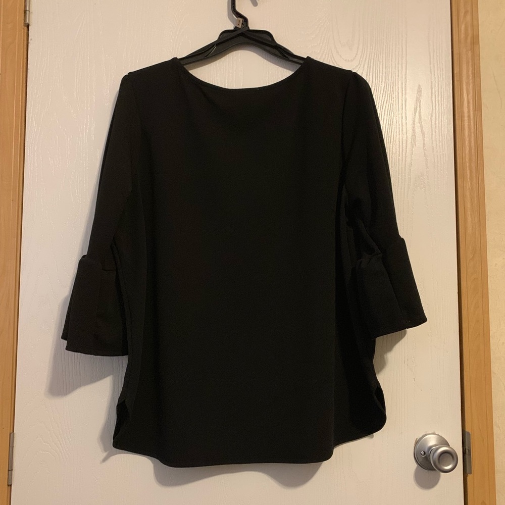 Green Envelope Black 3/4 ruffled sleeve